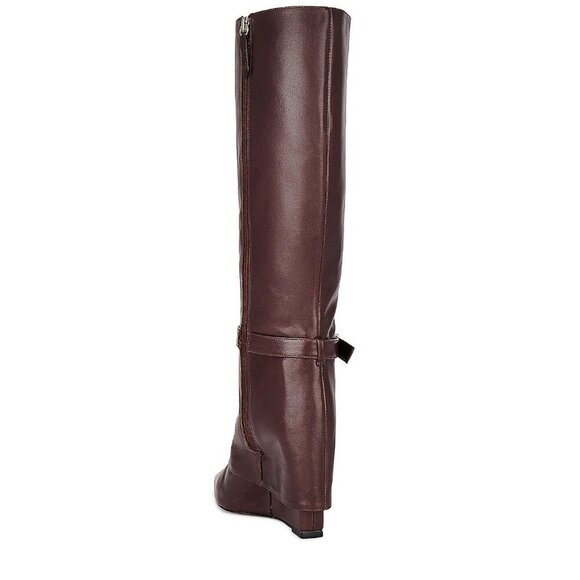 Schutz Jorian Up Boots in Dark Chocolate 5 with Box Womens leather Knee High - Picture 2 of 14